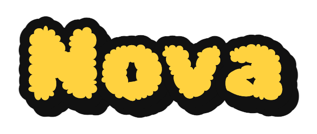 Graffiti lettering of “Nova” in Bubble style.